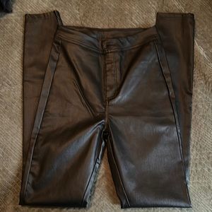 Fake leather pants